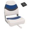 2 Piece Foldable Boat Seat Set High Backrest Colour white and blue Quantity in Package 1 Model with swivel 