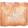 Folding Room Divider 228x170 cm World Map Yellow Size 228 x 170 cm Number of 1 