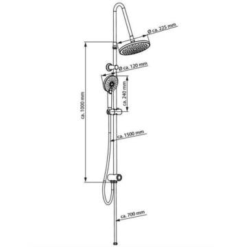 SCHÜTTE MATAO RAIN Overhead Shower Set - Chrome-Matt Black