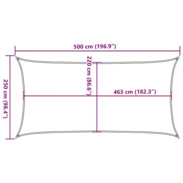 Sun Shade Sail Sand 5x2.5m - UV & Water Resistant