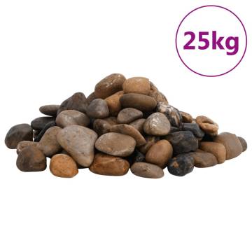 Polished Pebbles 25 kg Mixed Colour | Hipo Market UK