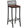 Rustic Bar Chairs Set of 4 | Solid Reclaimed Wood