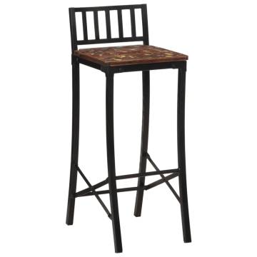 Rustic Bar Chairs Set of 4 | Solid Reclaimed Wood