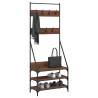 Clothes Rack with Shoe Storage - Brown Oak | Hipomarket UK