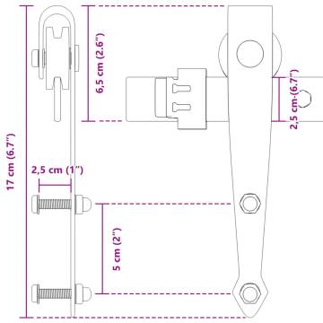 Mini Sliding Cabinet Door Kit Black - 122 cm Carbon Steel