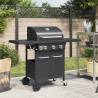 Gas BBQ Grill with 4 Burners Black Powder-coated Steel Model 4 burners Number of 1 