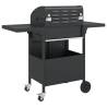 Gas BBQ Grill with 4 Burners - Black Powder-coated Steel