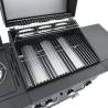 Gas BBQ Grill with 4 Burners - Black Powder-coated Steel