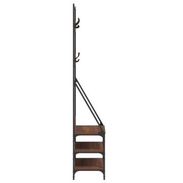 Clothes Rack with Shoe Storage - Brown Oak | Hipomarket UK