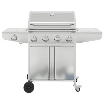 Gas BBQ Grill with 5 Burners - Stainless Steel | HipoMarket