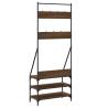 Clothes Rack with Shoe Storage - Brown Oak | Hipomarket UK