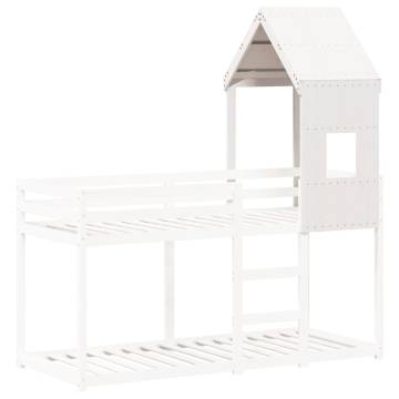 Kids' Bed Roof White - Fun Pinewood Design | HipoMarket