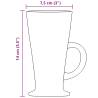 Latte Glasses with Handle 6 pcs - Stylish & Durable 250 ml