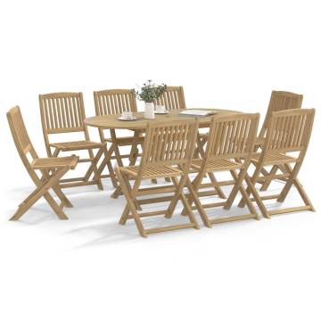 Folding Garden Chairs - 8 pcs Solid Wood Acacia | HipoMarket