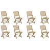 Folding Garden Chairs - 8 pcs Solid Wood Acacia | HipoMarket