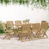 Folding Garden Chairs - 8 pcs Solid Wood Acacia | HipoMarket