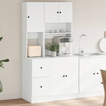 White Kitchen Cabinet 95x50x180 cm - Durable Engineered Wood