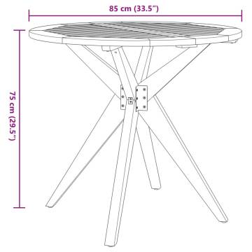 Round Solid Wood Acacia Garden Table Ø85x75 cm | HipoMarket