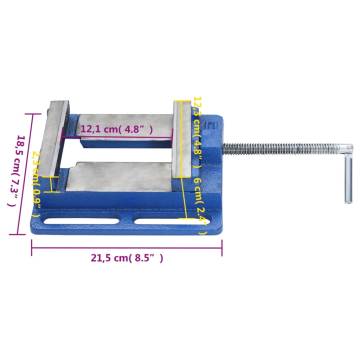 Drill Press Vise Blue 121 mm Cast Iron - High Clamping Force