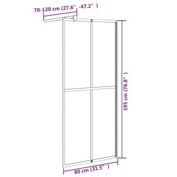 Walk-in Shower Screen 80x195 cm - Dark Tempered Glass