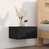 Wall-Mounted Bedside Cabinet Black - Elegant Design 50x36x25 cm