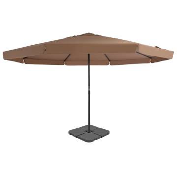 Taupe Outdoor Umbrella with Portable Base | HipoMarket