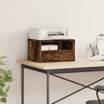 Printer Stand Smoked Oak - Organise Your Workspace | HipoMarket