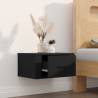 Wall-Mounted Bedside Cabinet Black - Elegant Design 50x36x25 cm