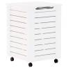 Laundry Basket with Wheels RANA White - Solid Pine Storage