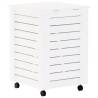 Laundry Basket with Wheels RANA White - Solid Pine Storage