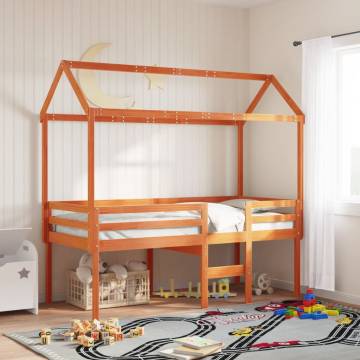 Kids' Bed Roof in Wax Brown | Fun Solid Wood Pine Design