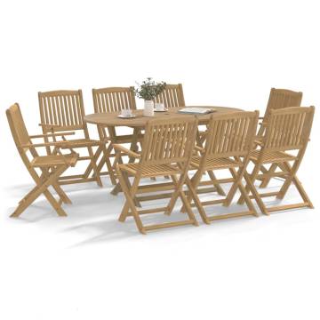 Folding Garden Chairs - 8 pcs Solid Wood Acacia | HipoMarket