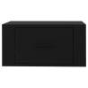 Wall-Mounted Bedside Cabinet Black - Elegant Design 50x36x25 cm