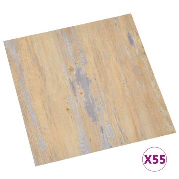 Self-Adhesive PVC Flooring Planks – 55 pcs, 5.11 m² Brown