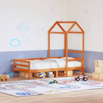 Kids' Bed Roof Wax Brown - Fun Solid Pinewood Design