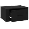 Wall-Mounted Bedside Cabinet Black - Elegant Design 50x36x25 cm