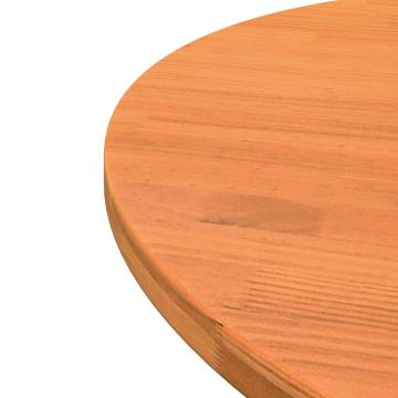 Round Wax Brown Solid Pine Table Top Ø80 cm | HipoMarket