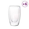 Double Wall Glass Cups - 6 pcs, 450 ml - Durable & Insulated