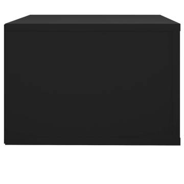 Wall-Mounted Bedside Cabinet Black - Elegant Design 50x36x25 cm