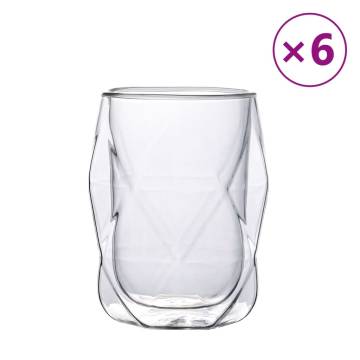 Double Wall Glass Cups - Set of 6 | 350 ml | Hipomarket