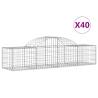 Arched Gabion Baskets - 40 pcs Galvanised Iron | HipoMarket