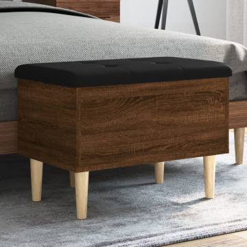 Brown Oak Storage Bench - Stylish & Functional | Hipo Market