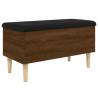 Brown Oak Storage Bench - Stylish & Functional - 82x42x46 cm