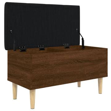 Brown Oak Storage Bench - Stylish & Functional - 82x42x46 cm