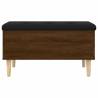 Brown Oak Storage Bench - Stylish & Functional - 82x42x46 cm