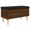 Brown Oak Storage Bench - Stylish & Functional - 82x42x46 cm