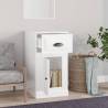 High Gloss White Side Cabinet with Drawer - 40x50x75 cm