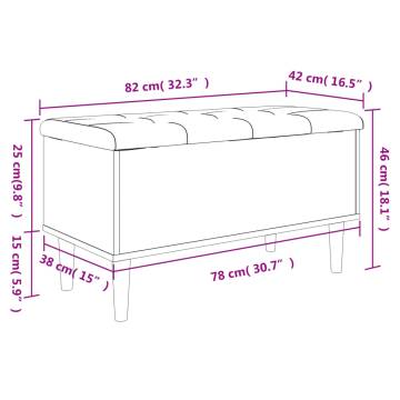 Brown Oak Storage Bench - Stylish & Functional - 82x42x46 cm