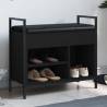 Shoe Bench Black 65.5x32x57.5 cm Engineered Wood Colour black Size 65.5 x 32 x 57.5 cm 