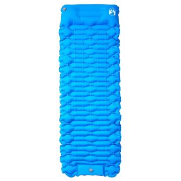 Self Inflating Camping Mattress with Pillow - 1-Person Blue